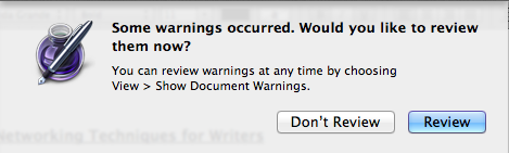 Pages Warnings for no Calibri
